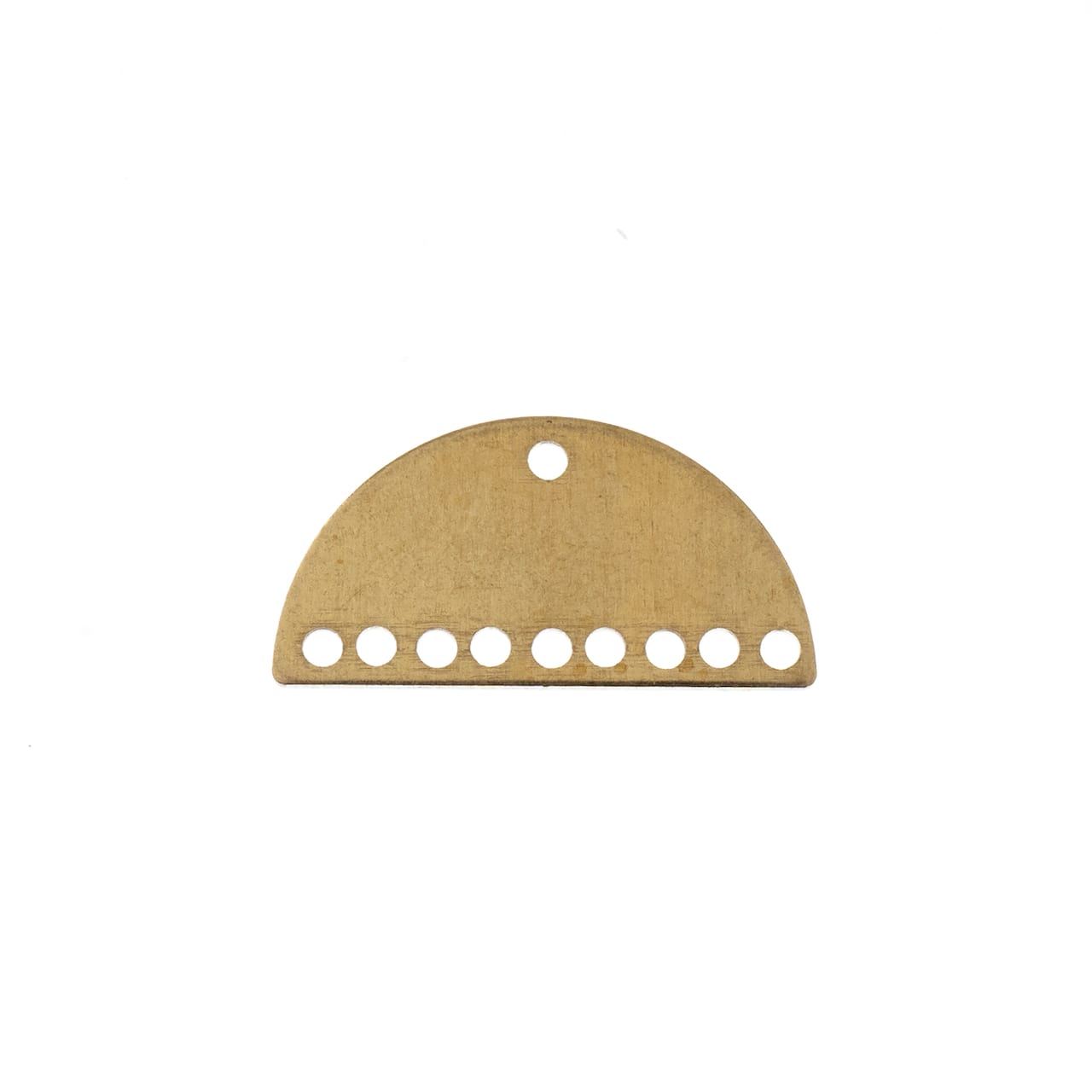 John Bead Beadwork Findings Gold 9 Hole Half Moon Semicircle Pendant, 10ct.